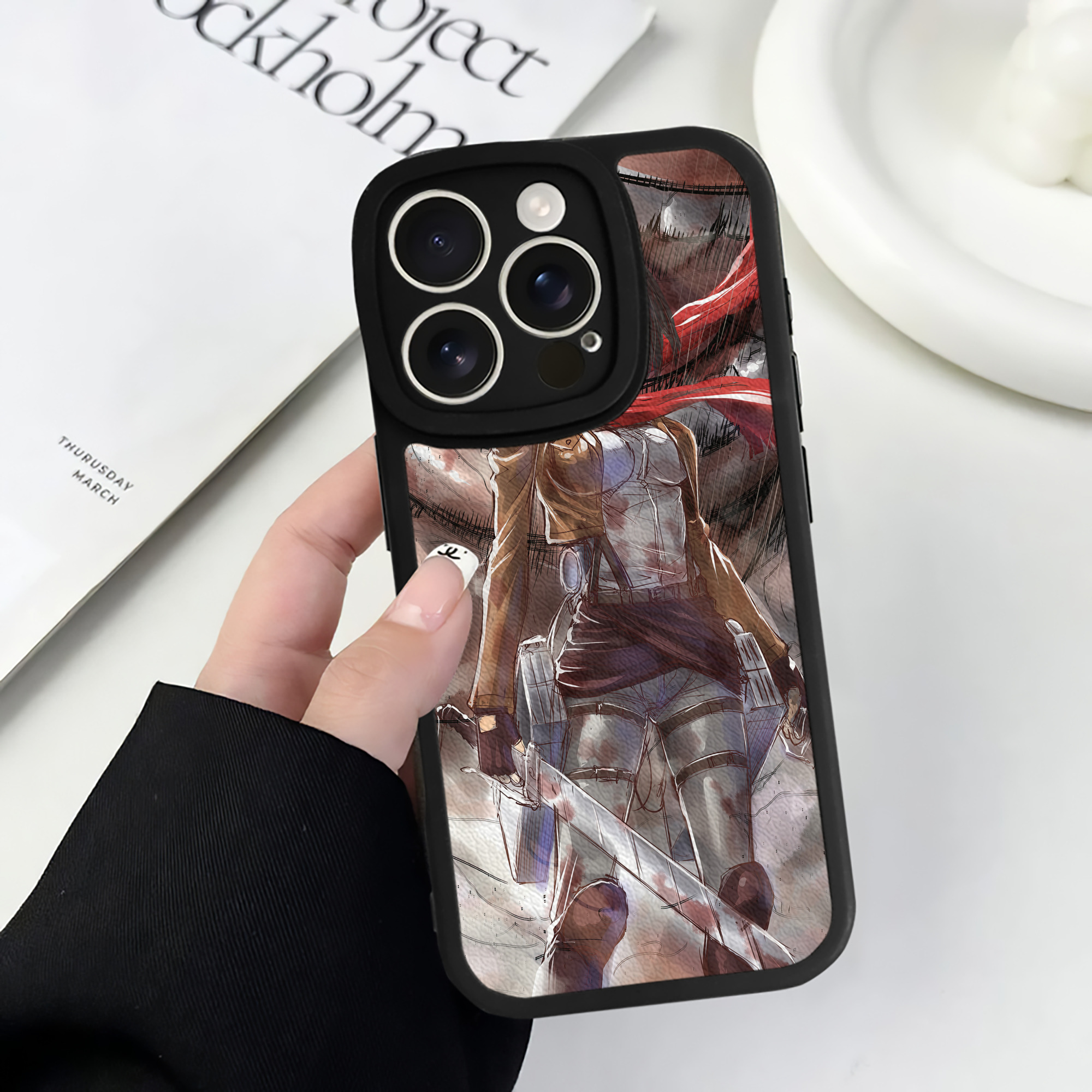 （画像用） 進撃の巨人 Attack on Titan 【iPhone 16シリーズ対応】シリコンスマホケース（レザー調） 材質：シリコン